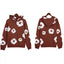 "Denim Tears" Brown Floral Pattern Full-Zip Hoodie