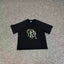 Mertra Floral Logo Tee - Black (Green Floral)