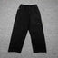 Mertra Wide-Leg Zipper Hem Track Pants - Black