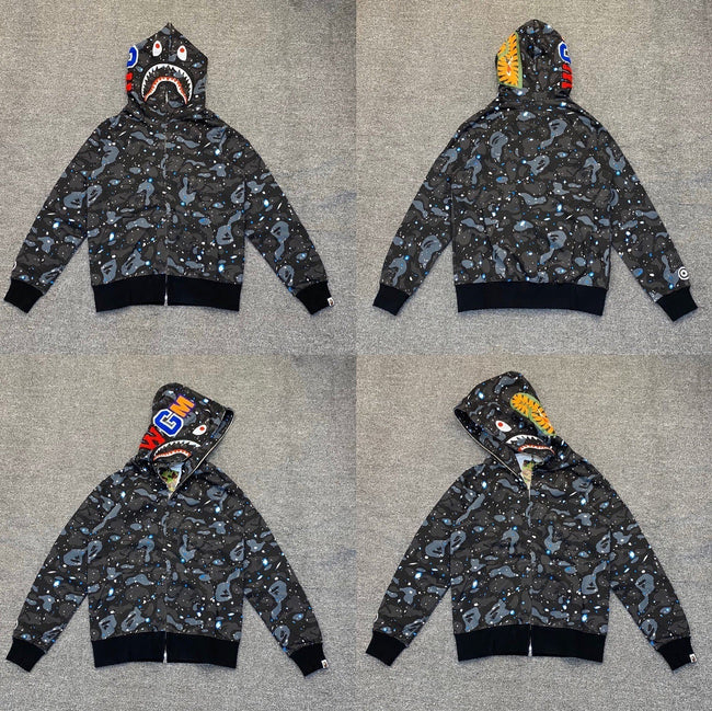BAPE Shark Galaxy Camo Full Zip Hoodie Main Image