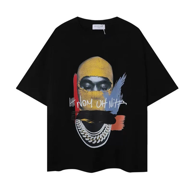 IH NOM UH NIT Yellow Mask Brushstroke Tee - Black Hover Image