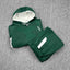 Mertra Contrast Colorblock Fleece Tracksuit Set - Forest Green/White