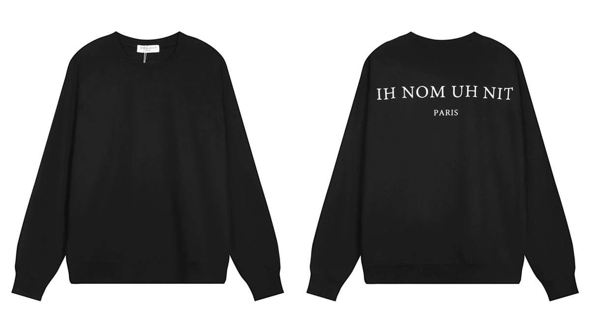 IH NOM UH NIT Minimalist Back Logo Sweatshirt - Black
