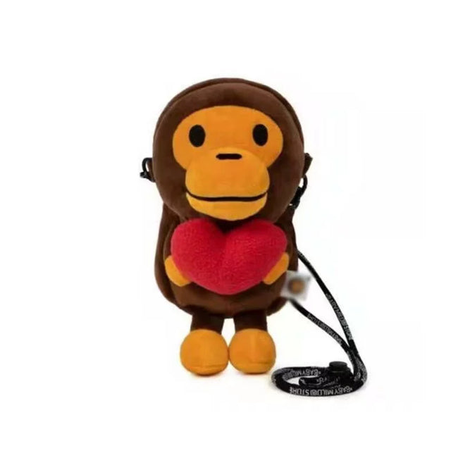 A Bathing Ape Baby Milo Heart Plush Doll Crossbody Bag Hover Image