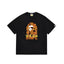 BAPE Style Flame & Logo Ape Head Short-Sleeve Tee - Black