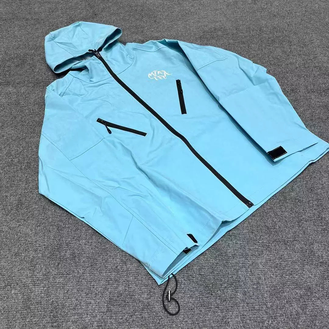 Mertra Technical Zip Windbreaker Jacket - Light Blue