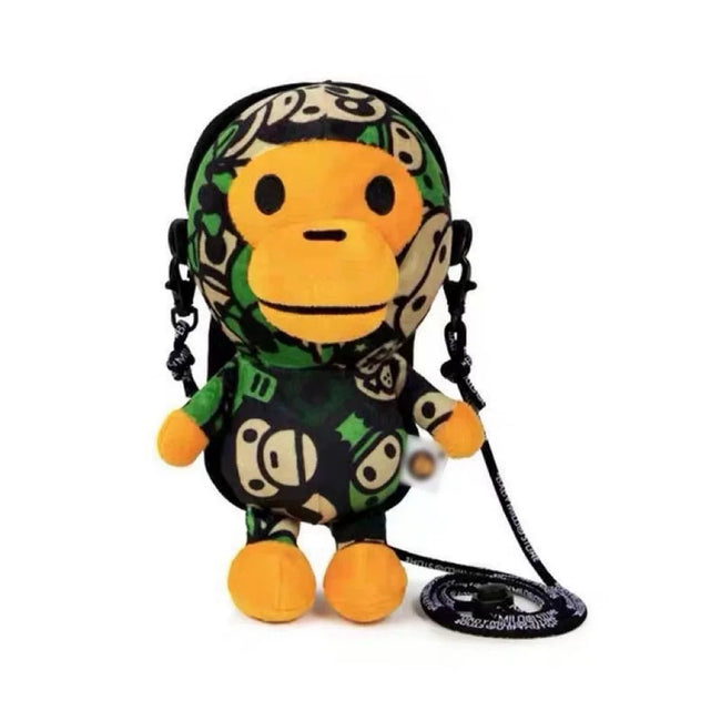 A Bathing Ape Baby Milo Camo Print Plush Doll Crossbody Bag Hover Image