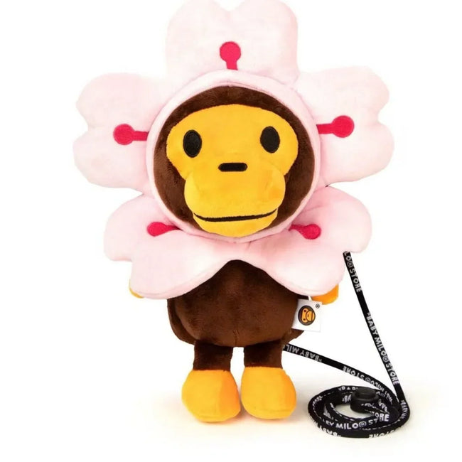 A Bathing Ape Baby Milo Pink Flower Costume Plush Crossbody Bag Hover Image