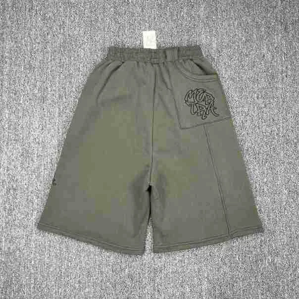 Mertra Pocket Emblem Sweat Shorts - Olive Grey