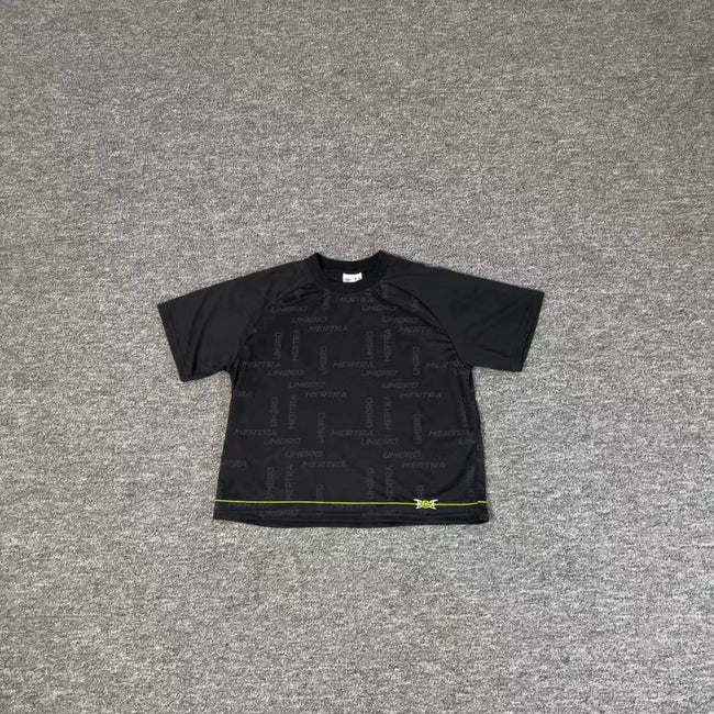 Mertra Patterned Raglan Tee - Black Hover Image