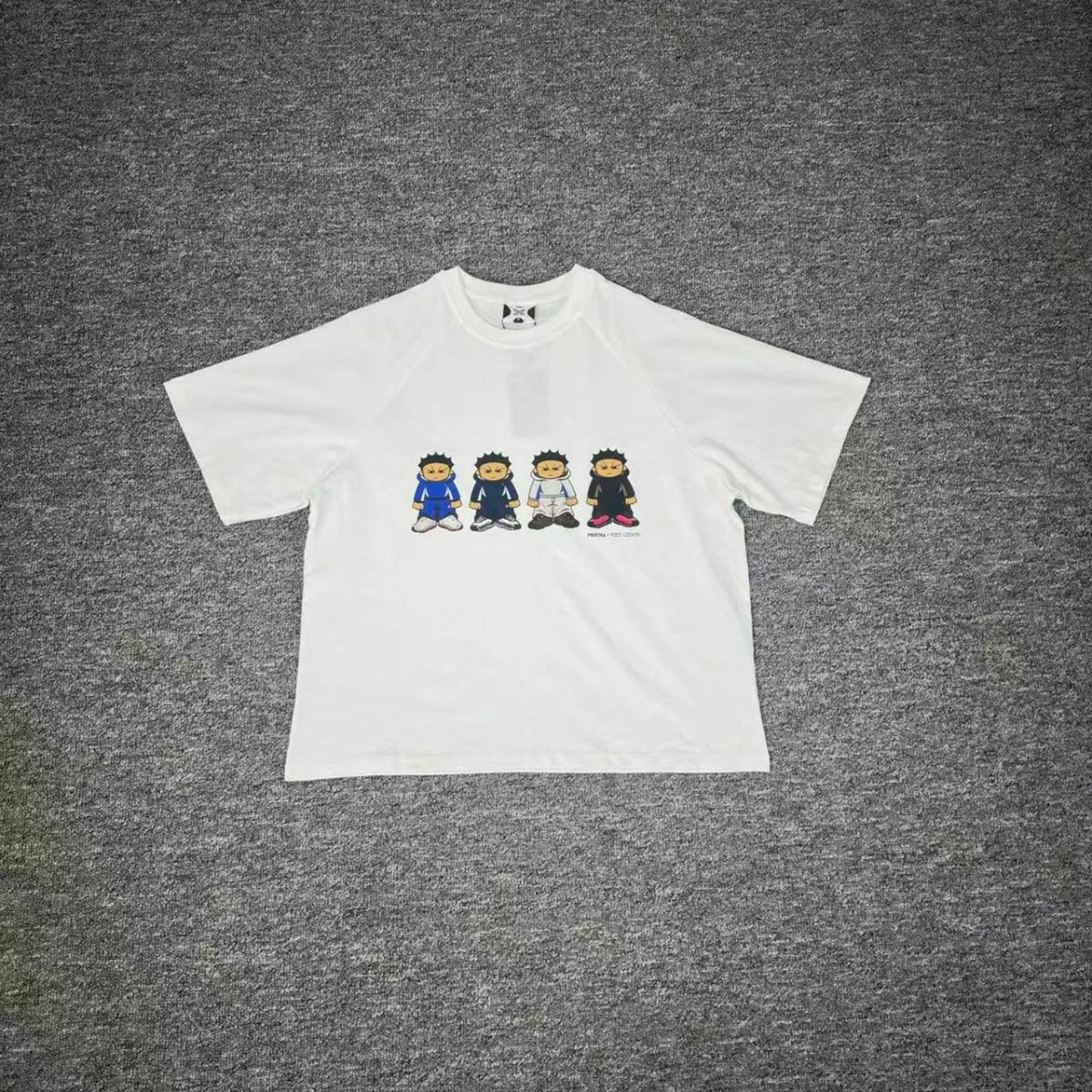 Mertra Four Figures Cartoon Graphic Tee - White