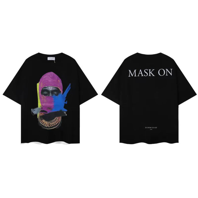 IH NOM UH NIT Mask On Pop-Art Graphic Tee - Black Hover Image