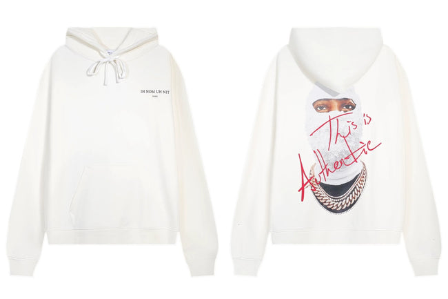 IH NOM UH NIT Authentic Script Mask Hoodie - Off-White Hover Image