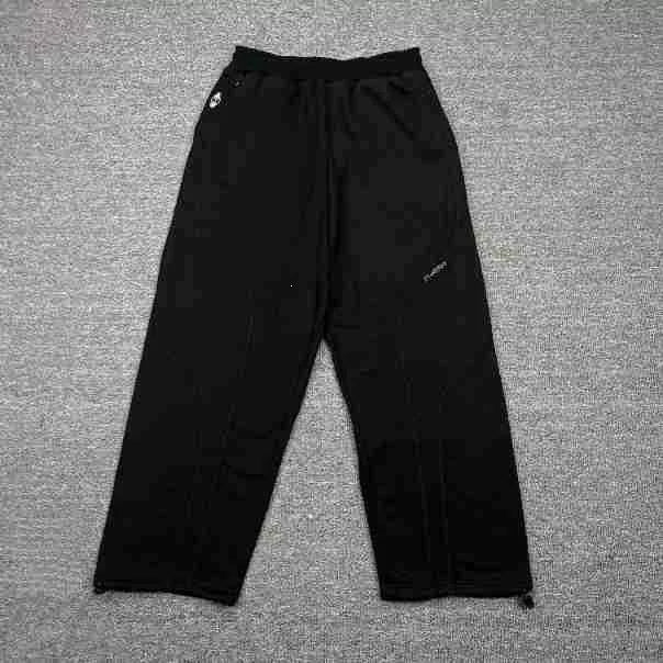 Mertra Wide-Leg Zipper Hem Track Pants - Black Hover Image
