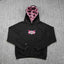 Mertra Monogram Lined Fleece Hoodie - Black/Pink