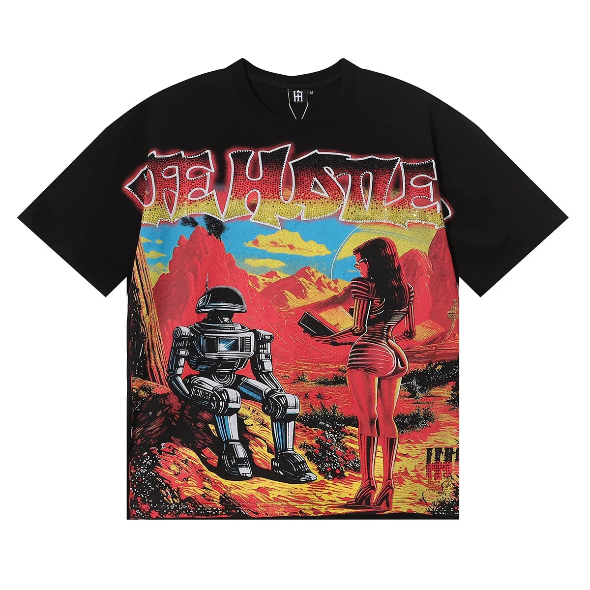 Life Hustlers Sci-Fi Desert Robot Graphic Tee - Black