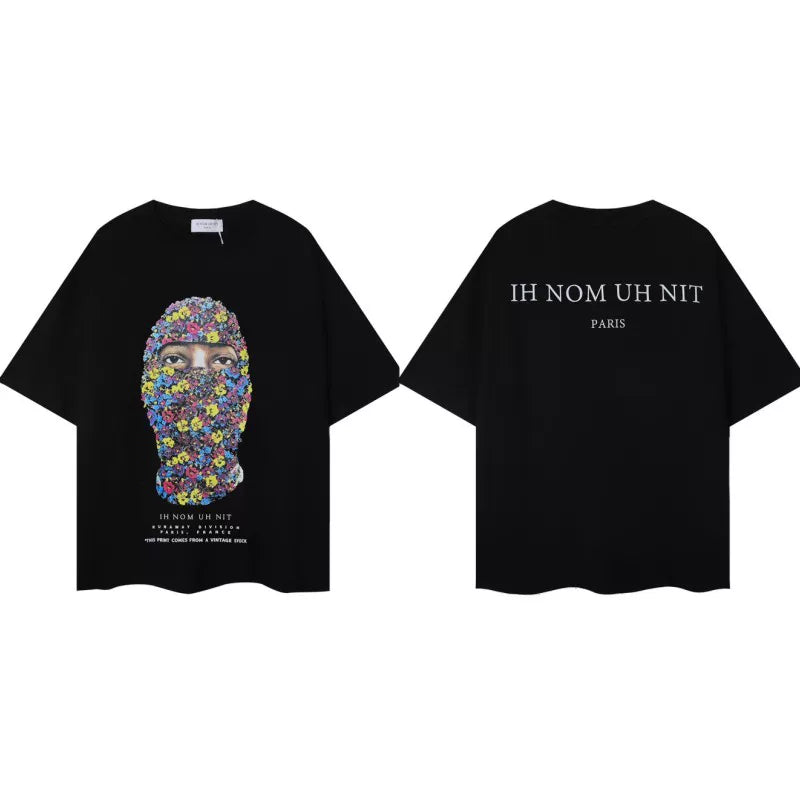 IH NOM UH NIT Floral Mask Graphic Tee - Black