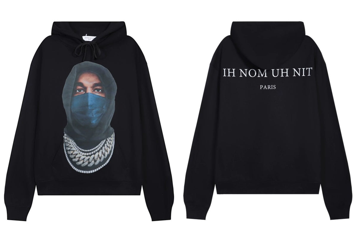 IH NOM UH NIT Masked Figure Cuban Link Hoodie - Black