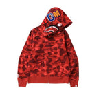 BAPE Shark Camo Full Zip Hoodie Red