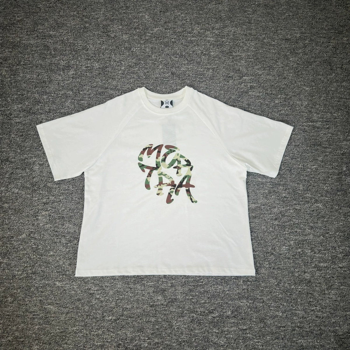 Mertra Floral Logo Tee - White (Green Floral)