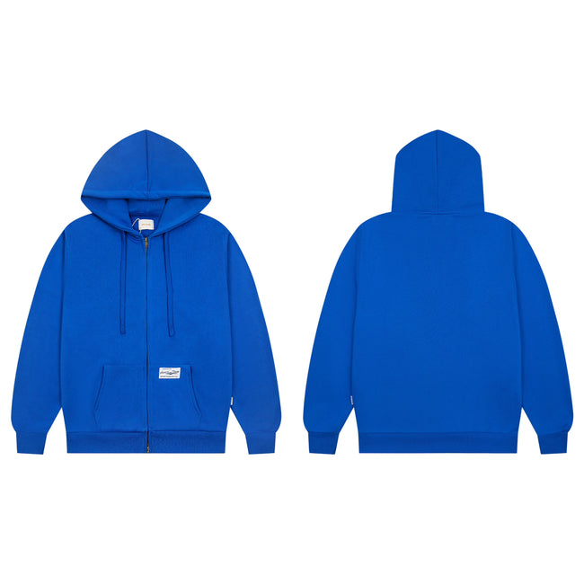 Aimé Leon Dore Thermal-Lined Script Zip-Up Hoodie - Royal Blue Hover Image