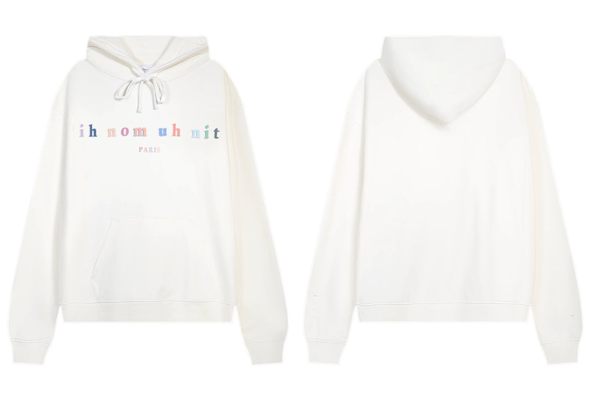 IH NOM UH NIT Colorful Lettering Small Logo Hoodie - Off-White