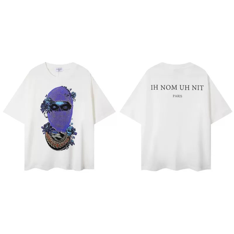 IH NOM UH NIT Purple Floral Mask Graphic Tee - Off-White