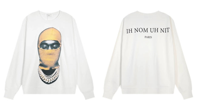 IH NOM UH NIT Yellow Mask Cuban Link Sweatshirt - Off-White Hover Image