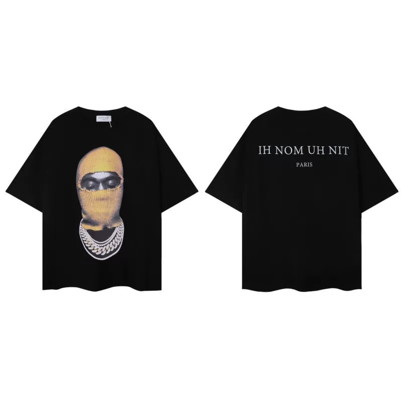 IH NOM UH NIT Yellow Mask Cuban Link Tee - Black