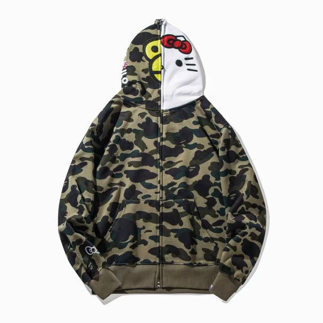 BAPE x Hello Kitty Shark Full Zip Hoodie Camo Edition Hover Image